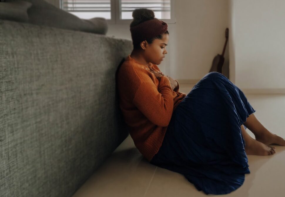 A person seeking a telehealth therapist for anxiety.